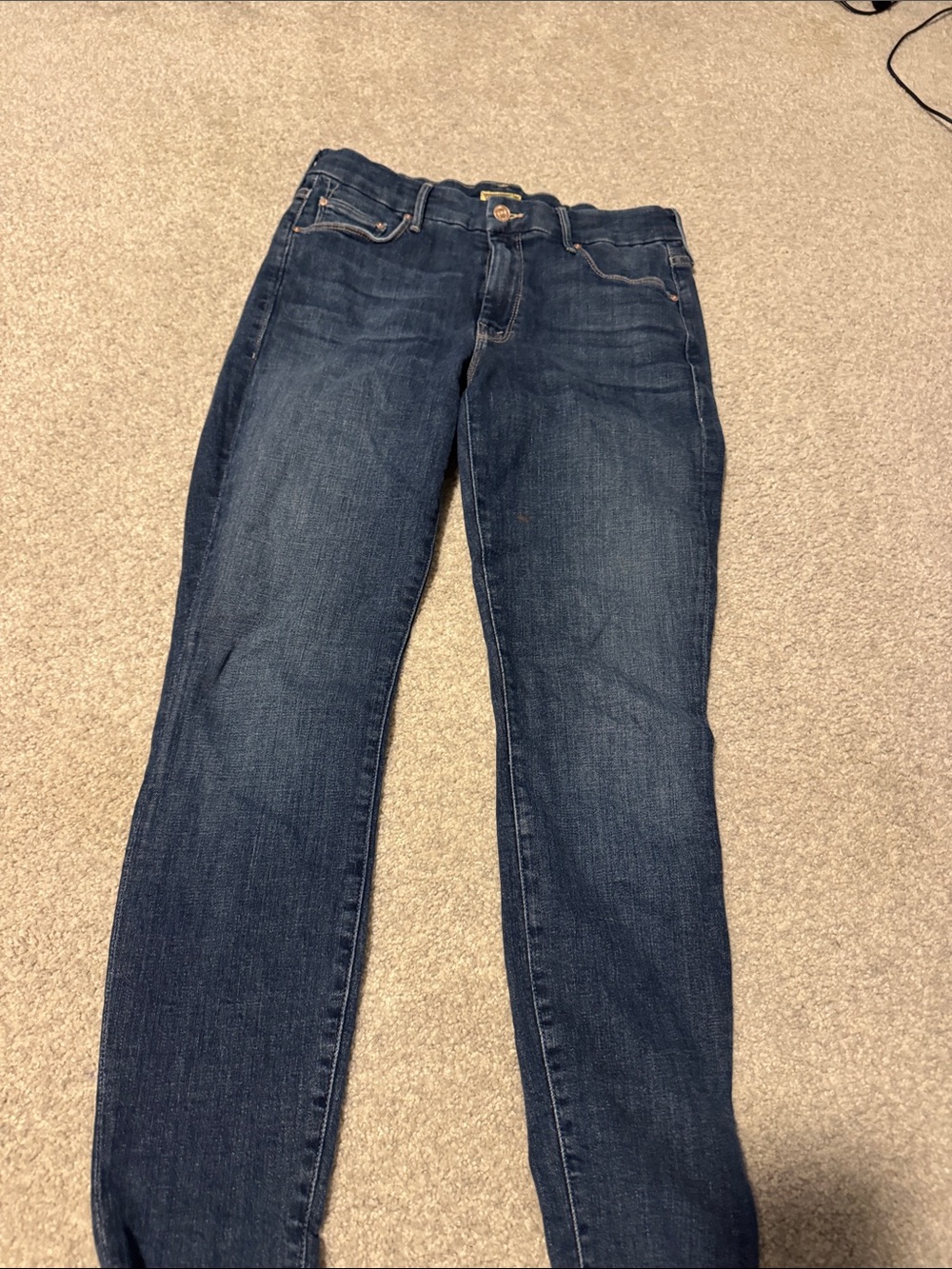 MOTHER Dark Indigo Skinny Jeans